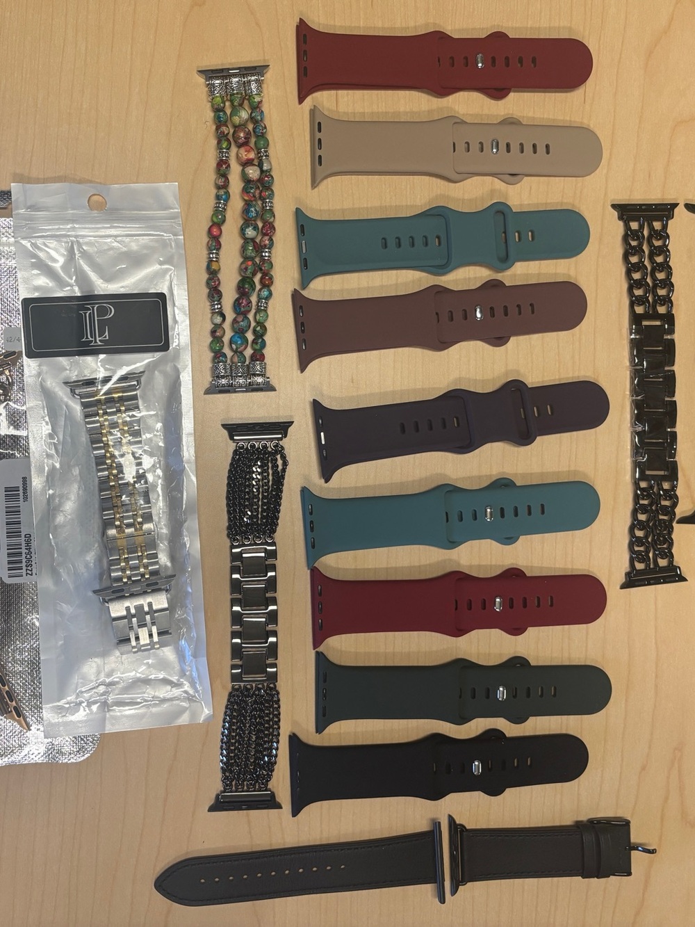 Apple Watch Bands Assorted Colors Silicone and Metal Mix
